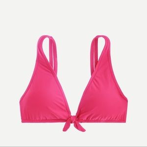 BNWT J. Crew Fuchsia Bloom Tie Front bikini Top